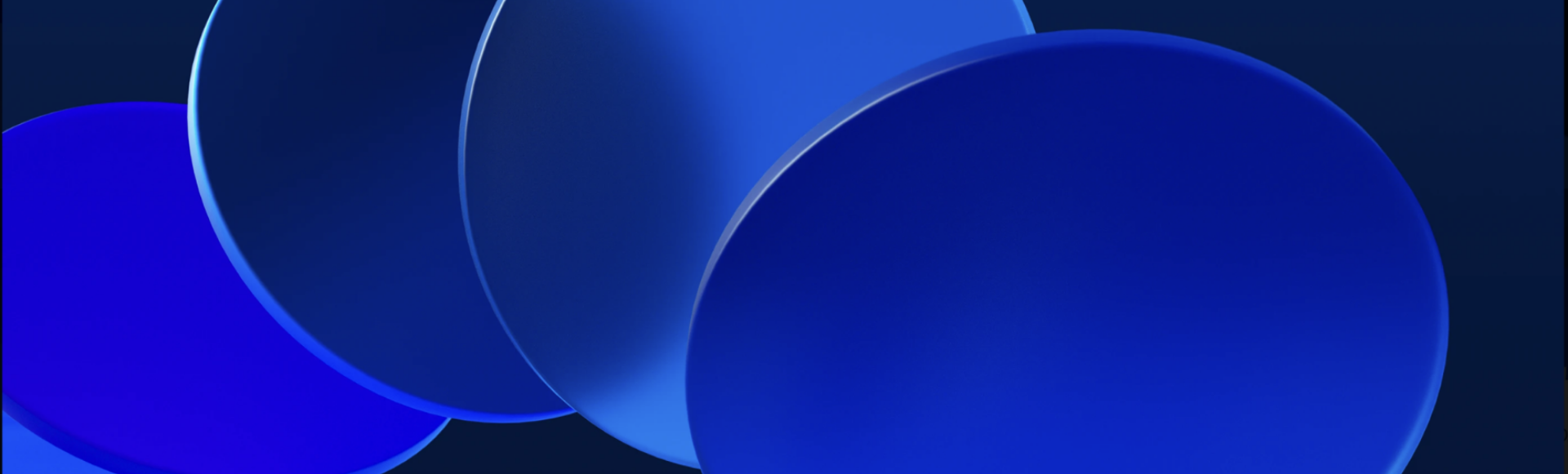 Abstract overlapping blue spheres